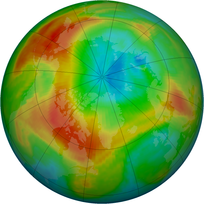 Arctic ozone map for 05 April 1997
